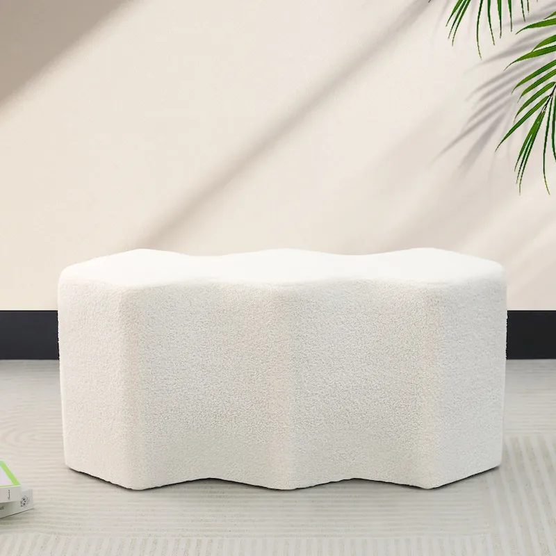 Velvet Polygon Ottoman Bench - 35 Long Footstool