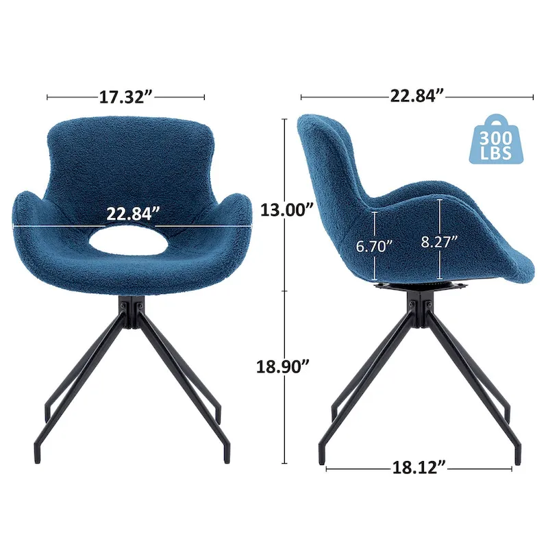 Swivel Dining Accent Chairs Set of 2 - N/A