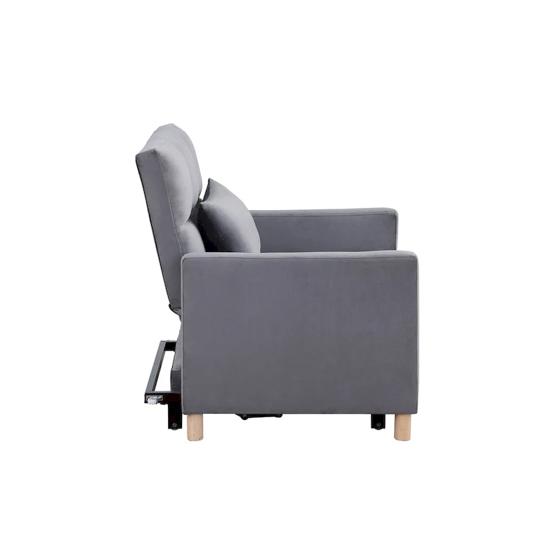 3-in-1 Convertible Sleeper Sofa Lounge Chair Bed, Black