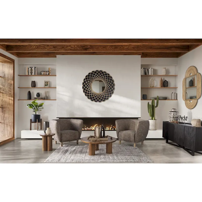 Mango Wood Elegant Pair of Boho Coffee Tables for Modern Homes