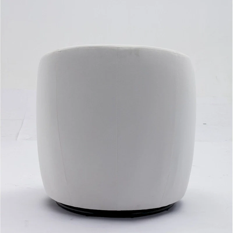 Velvet Swivel Accent Armchair Barrel Chair With Powder Coating Ring