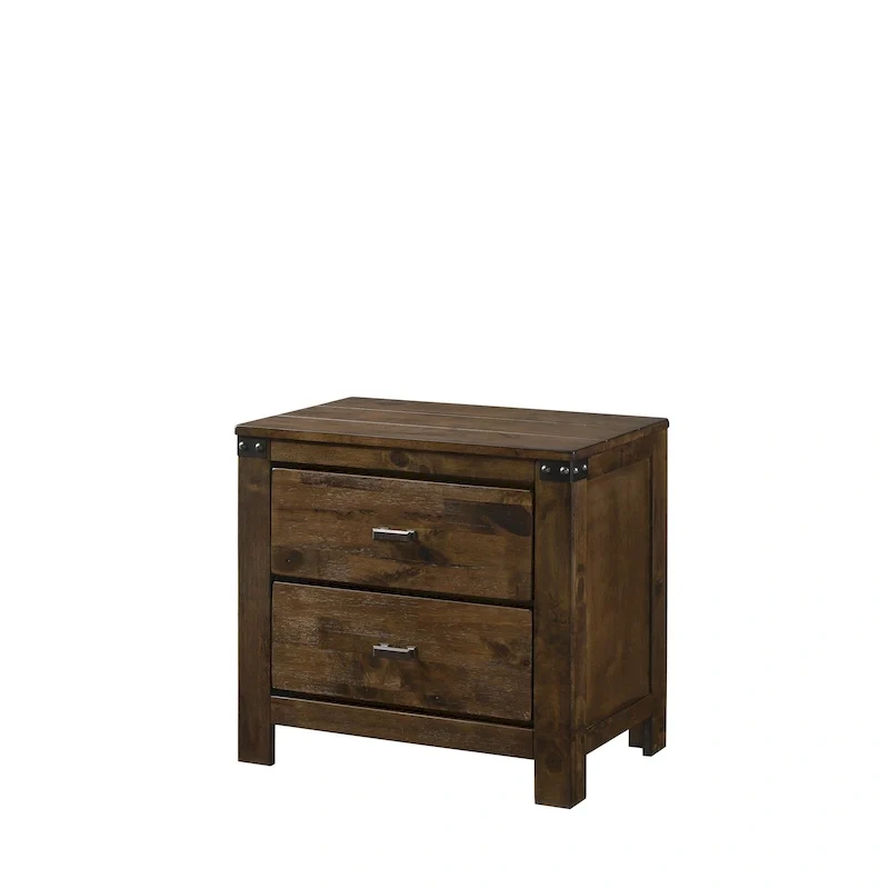 6 Piece Brown Ructic Panel Bedroom Set