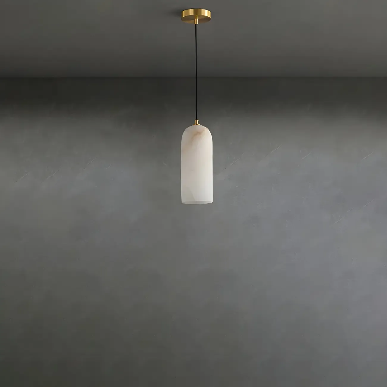 Modern Gold Bell Alabaster Adjustable Pendant Light