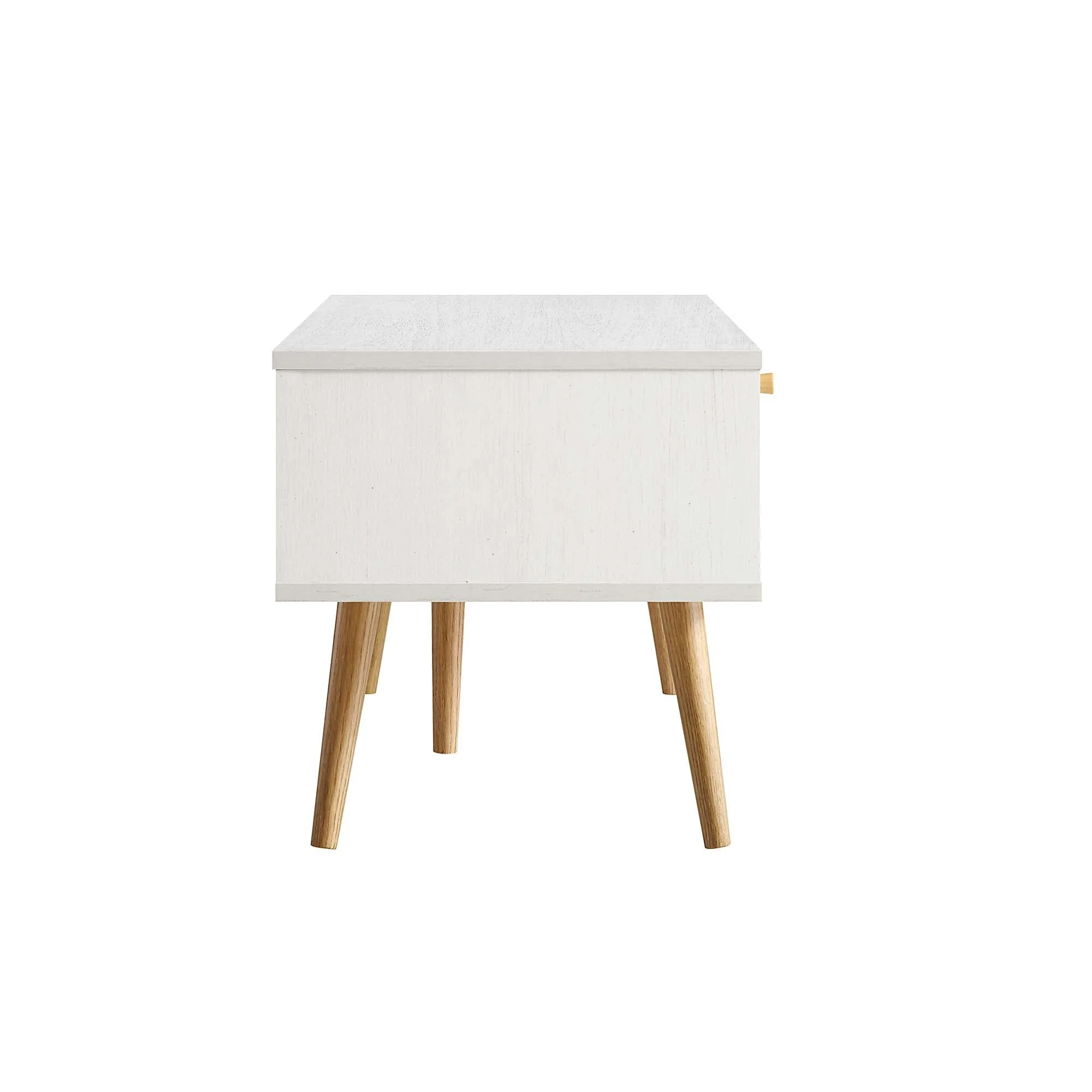 Woven Rattan 3-Drawer TV Unit in White