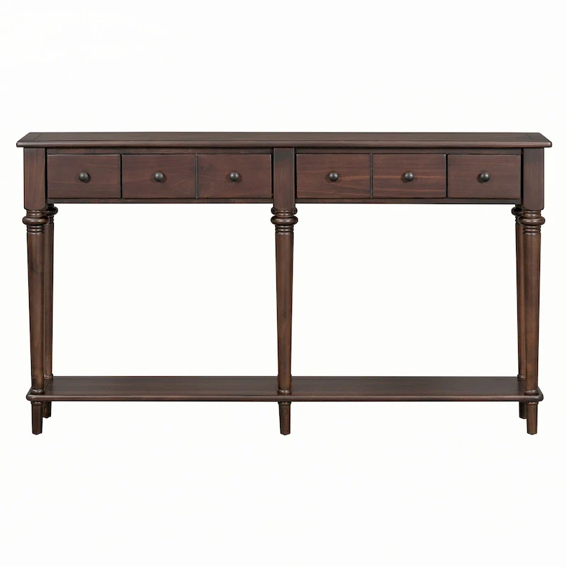 Entryway Table with 4 Drawers(Espresso)