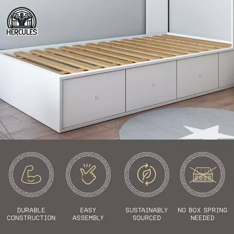 Hercules Xtreme Heavy-Duty Solid Pine Wood Bed Slats Bunkie Board