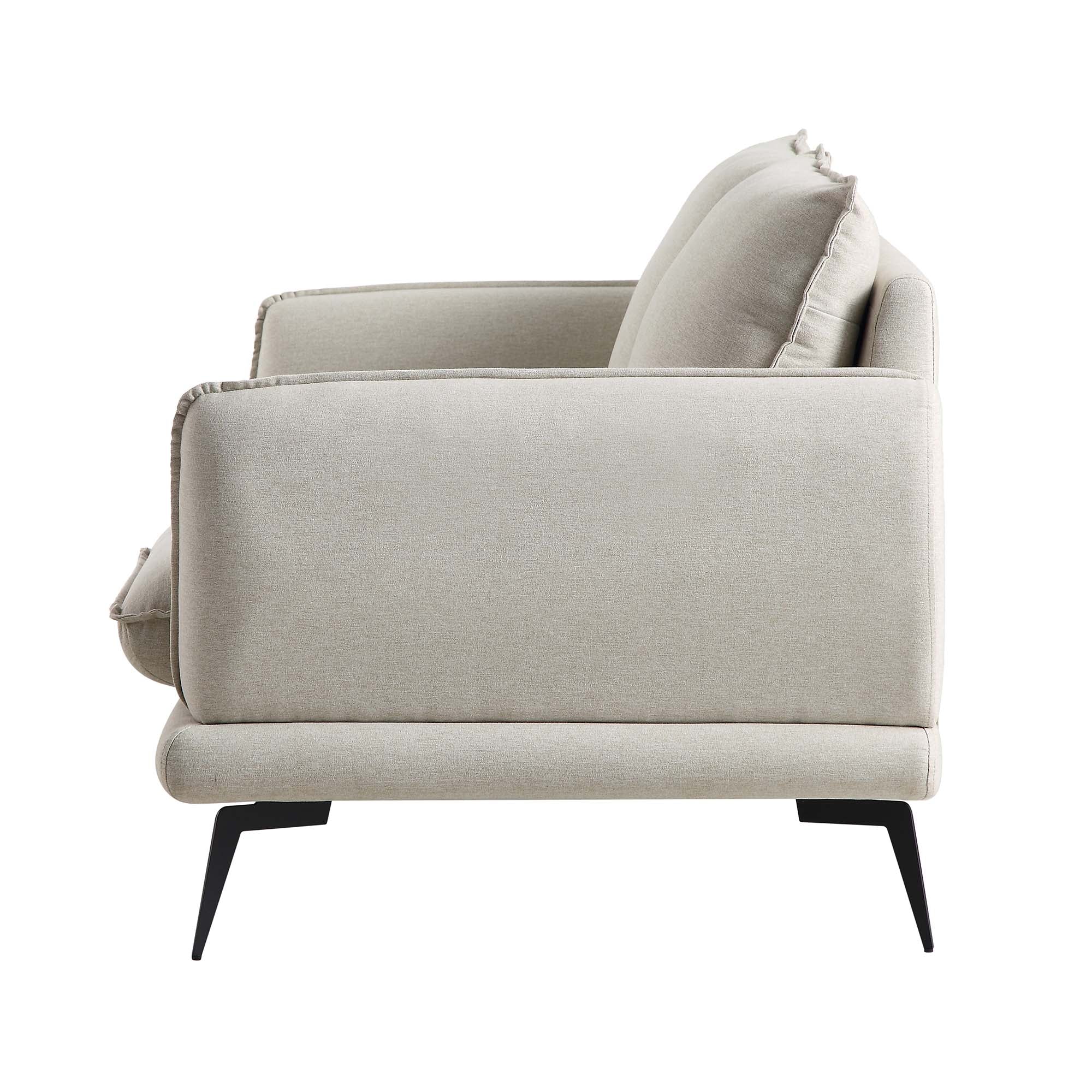 Oatmeal Fabric Sofa, 2-Seater