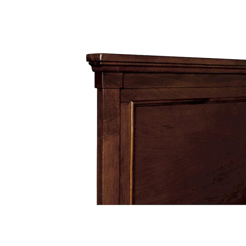 Cherry Panel Bed - Wooden Frame with Crown Molding