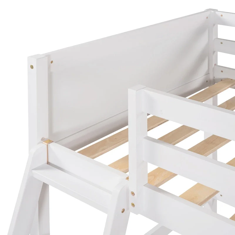Gray / Espresso / White Twin Loft Bed with Ladder, 1-Person