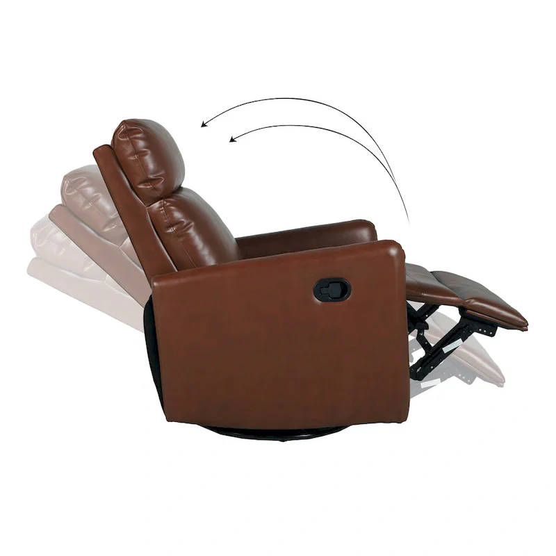 Leather Manual Swivel Recliner