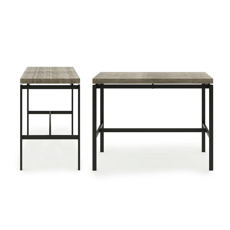 DH BASIC Grey and Black 5-Piece Counter Height Dining Set by Denhour