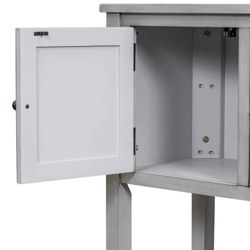 Nestfair Retro Sideboard Console Table with Drawers and Bottom Shelf