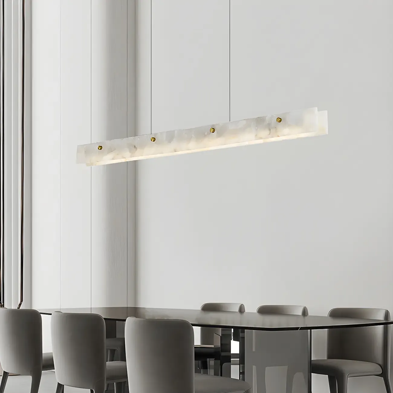 Modern Gold Metal Rectangle Kitchen Island Pendant Light