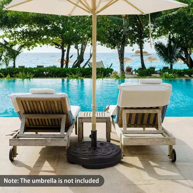 Costway 22'' Patio Fillable Round Umbrella Base Stand Water/Sand Fit Pole 1.5'' & 1.9''