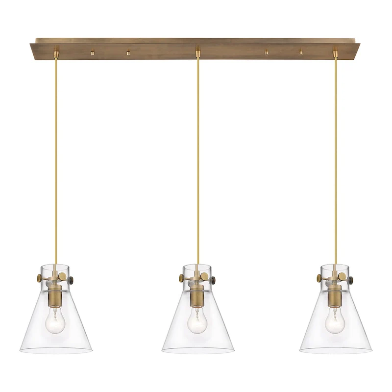 Innovations Lighting Newton Cone - 3 Light 8  Cord Hung Linear Pendant.