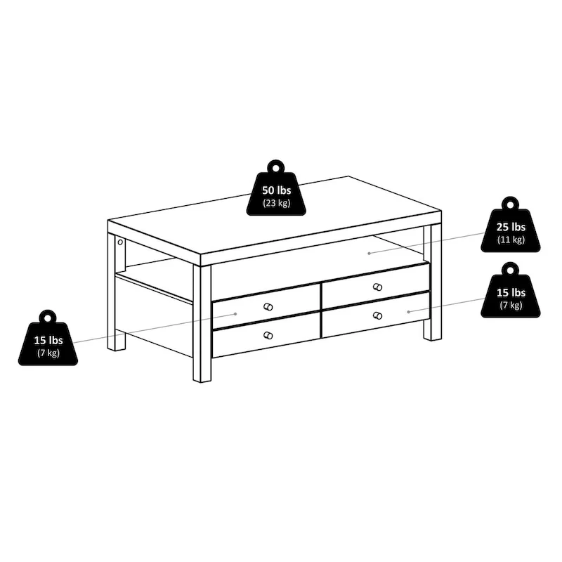 Copenhagen Coffee Table, Espresso - 40.16 x 22.83 x 18.35