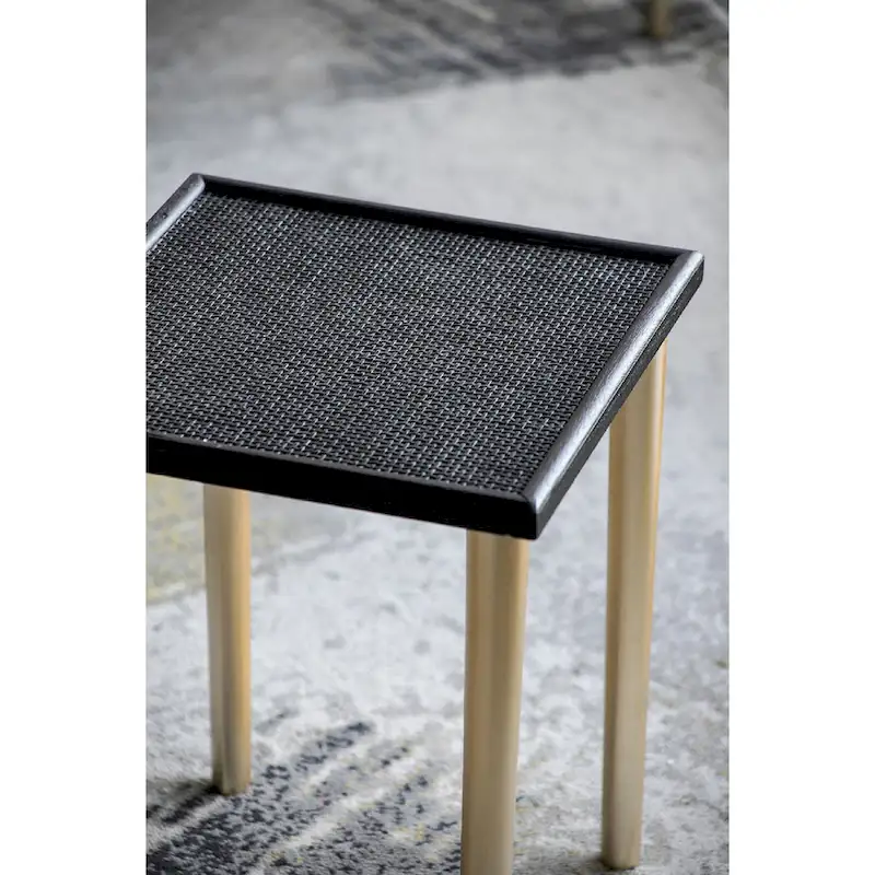 A&B Home Two Tone Nesting Side Tables - Set of 3 - Black/Gold