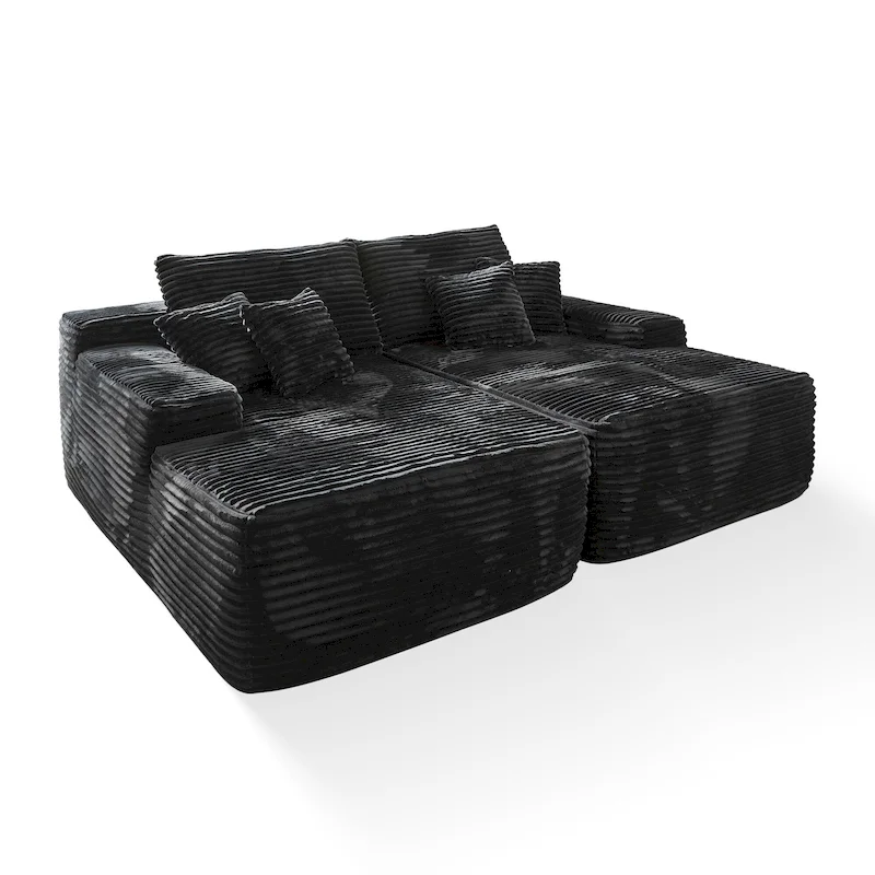 Long Plush Double Chaise Sofa