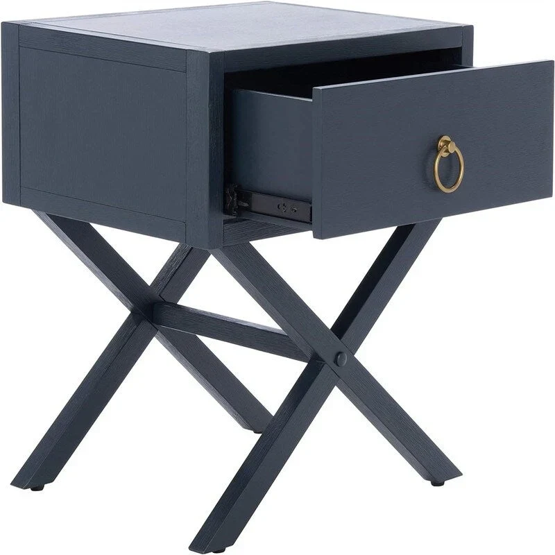 Navy / Antique White, 1-Drawer Nightstand, Single Use