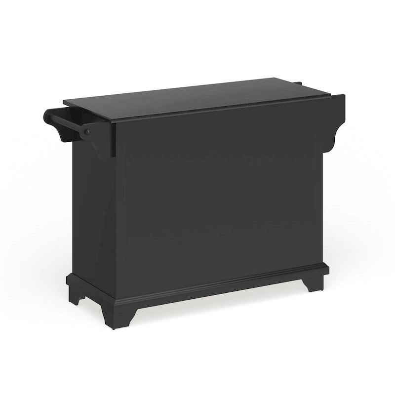 Crosley Lafayette Granite Top Kitchen Island in Black Finish - 51.5W x 18D x 36H
