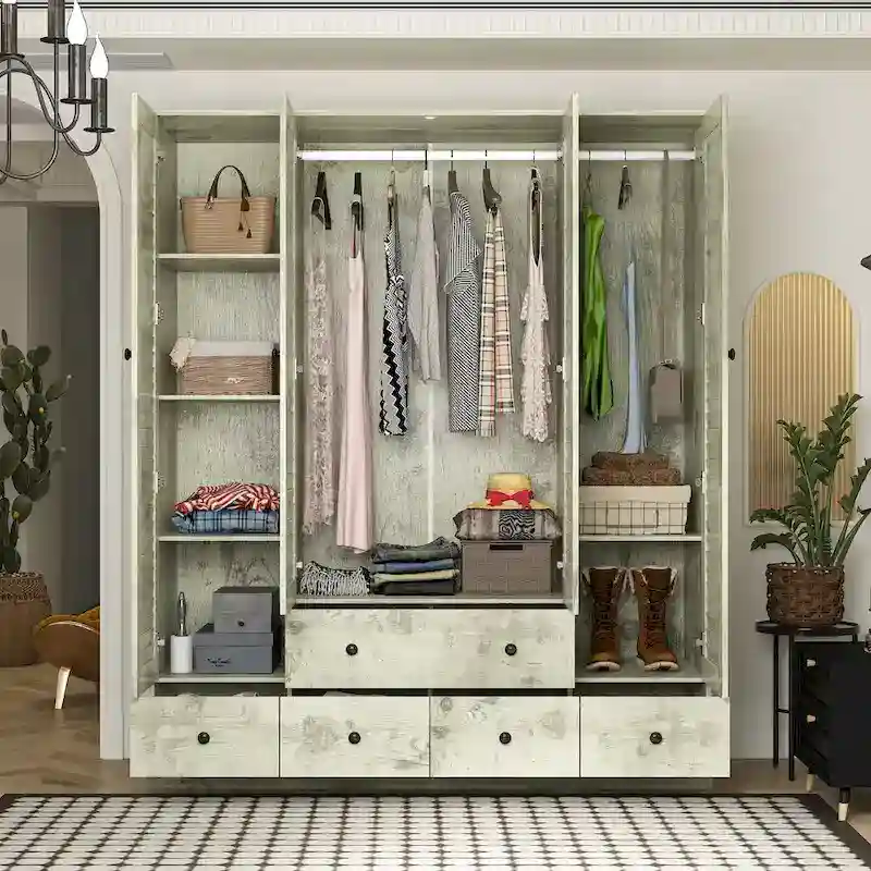 Bedroom Armoire Closet Armoire Wardrobe Closet Clothing Rod Drawer