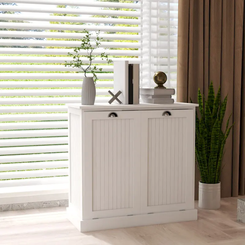 Two-Compartment Tilt-Out Laundry Sorter Cabinet