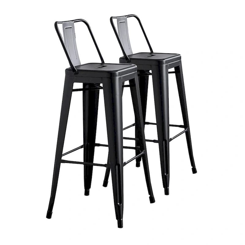 AC Pacific 30 Inch Metal Barstool Set of 2