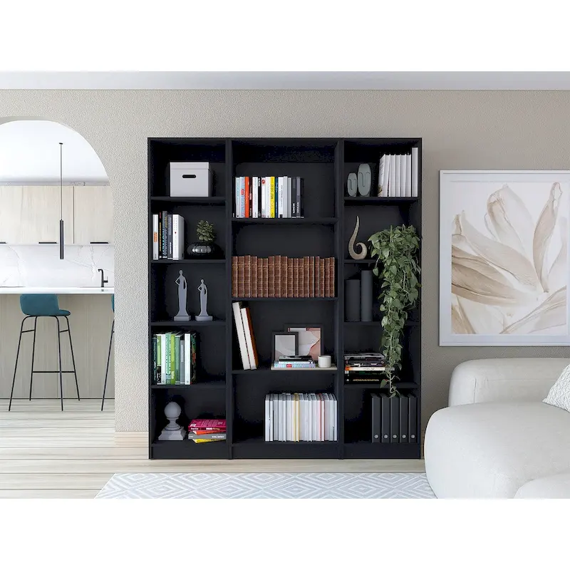 Kenyon 60  Wide 4-Shelf Bookcase Set of 3