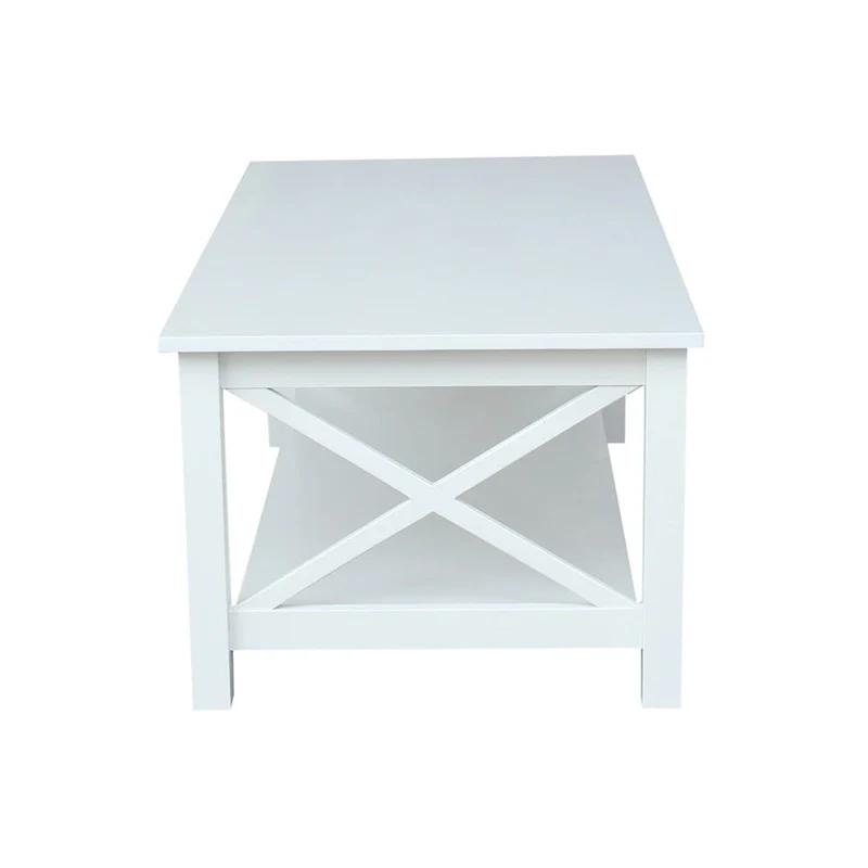 Solid Hardwood Coffee Table - Unfinished, White, Washed Gray Taupe, Espresso - Multi-Person Use