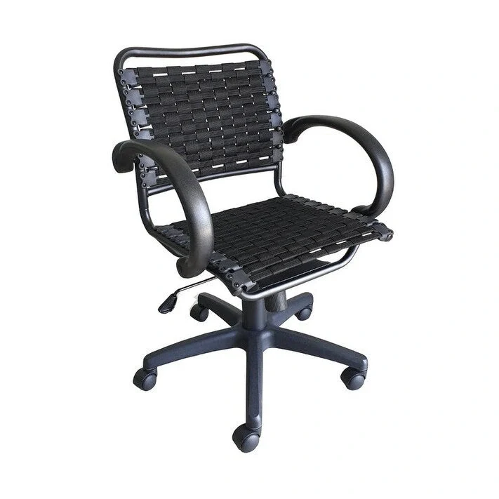 Black Bungee Office Chair with Arms, Single