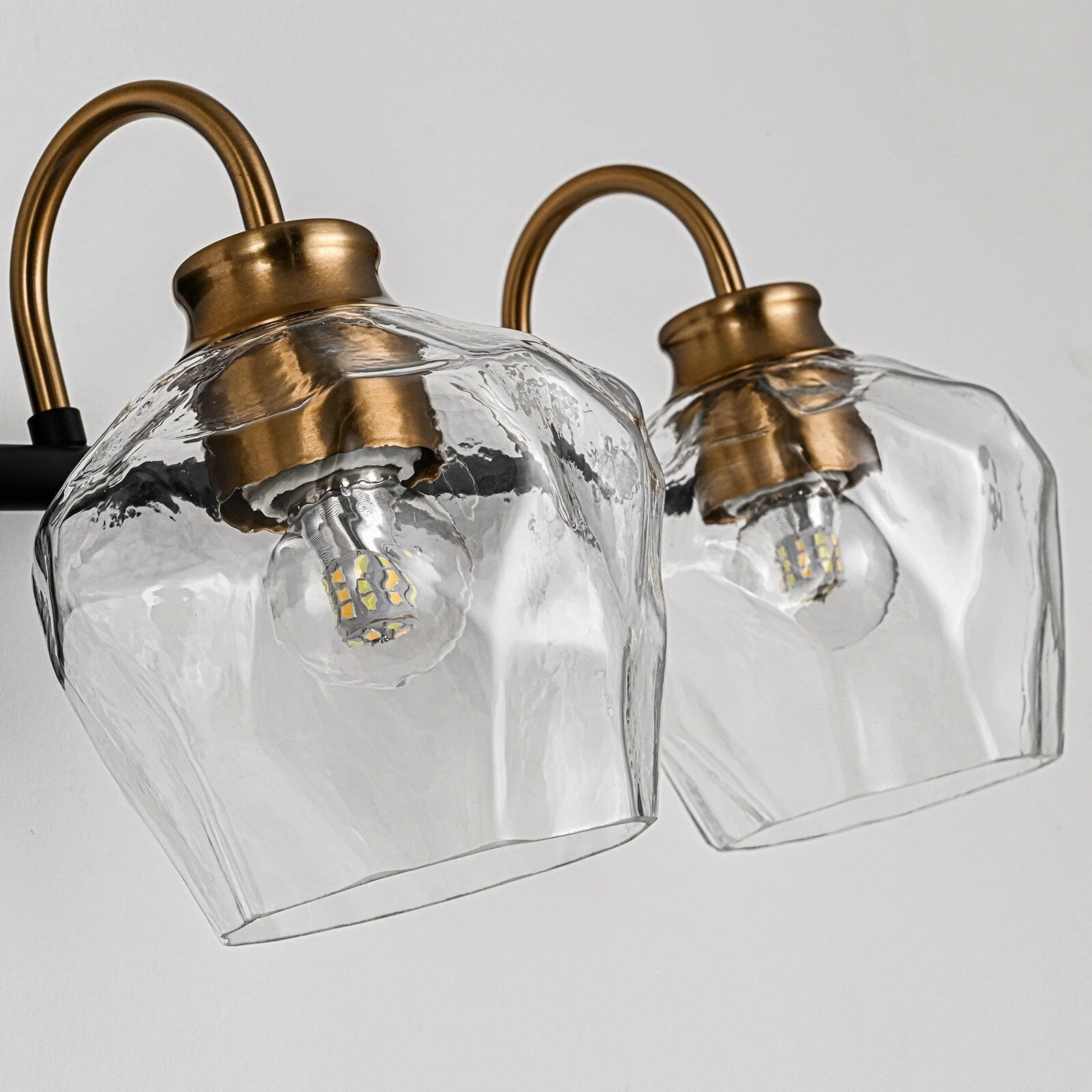 Modern 3/4-lights Bathroom Dimmable Vanity Lights Wall Sconces with Glass Shade