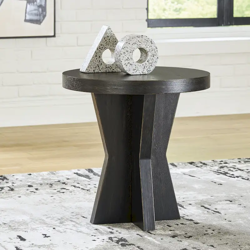 Signature Design by Ashley Galliden Black End Table - 24W x 24D x 24H