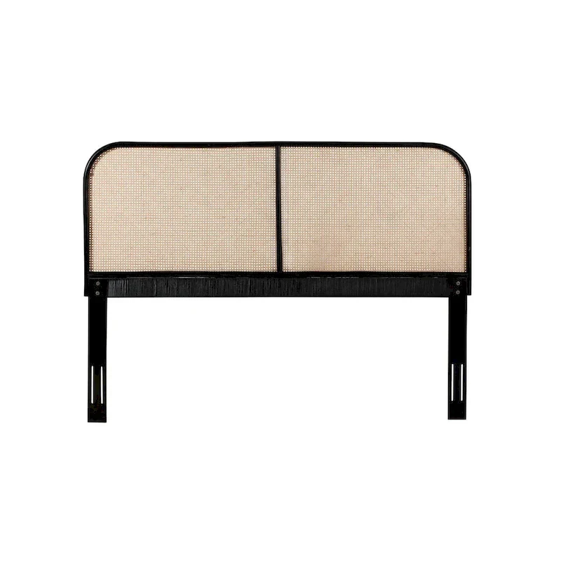 Natural Cane & Teak Wood Curved Headboard – Queen / King – Sleeps 2