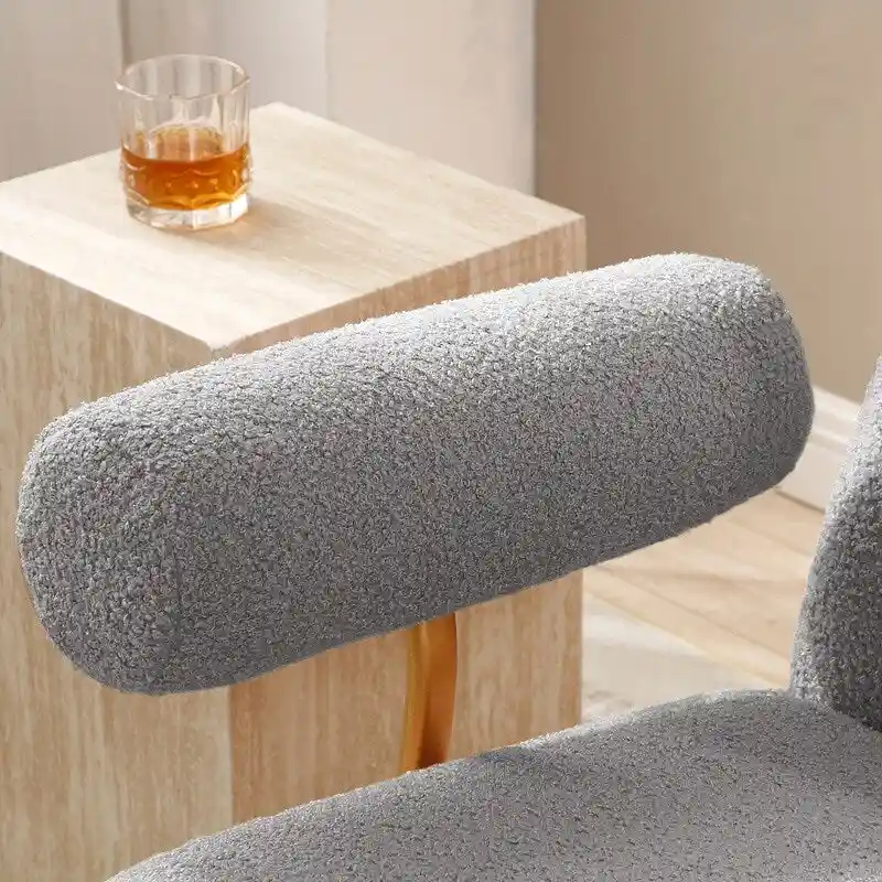 Modern Sherpa Fabric Nursery Rocking Chair