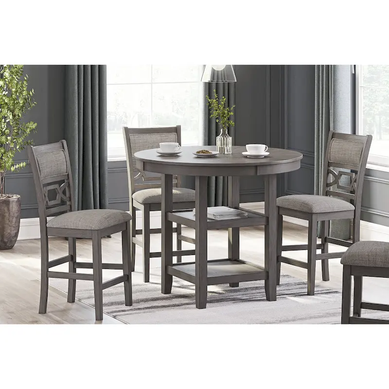 Signature Design by Ashley Langwest Counter Height Dining Table and 4 Barstools (Set of 5)