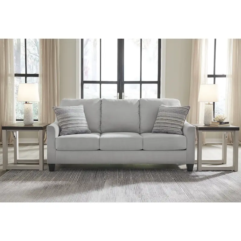 Grey Queen Sofa Sleeper, Suede Velvet, Sleeps 2 - 80W x 39D x 40H