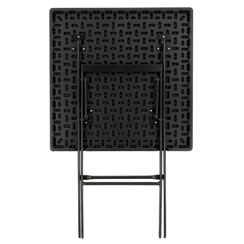 Plastic Rattan Folding Square Table in Black