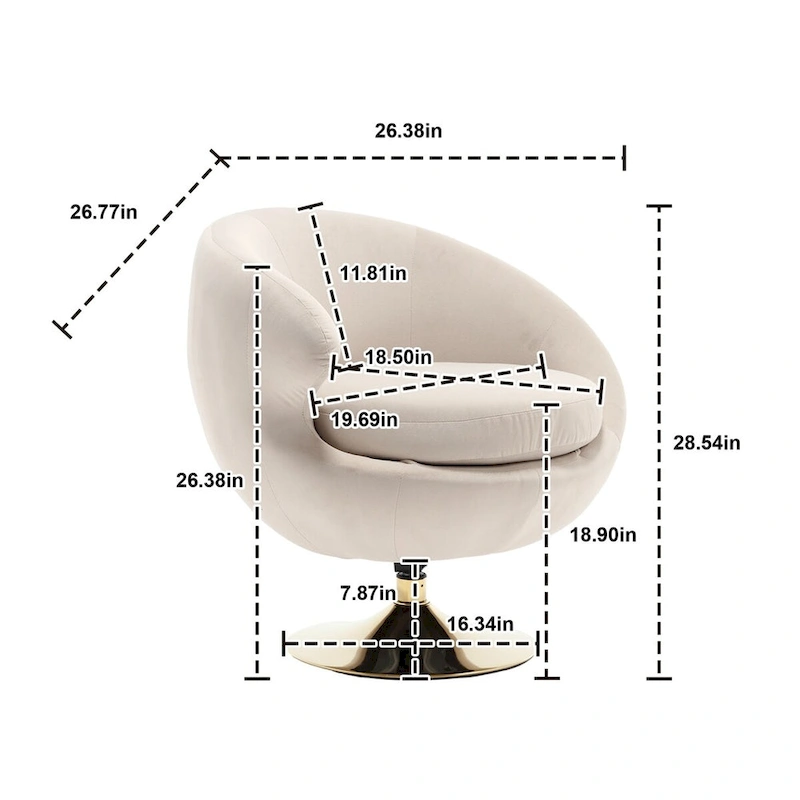 360 Degree Swivel Cuddle Barrel Accent Chairs, Round Armchairs