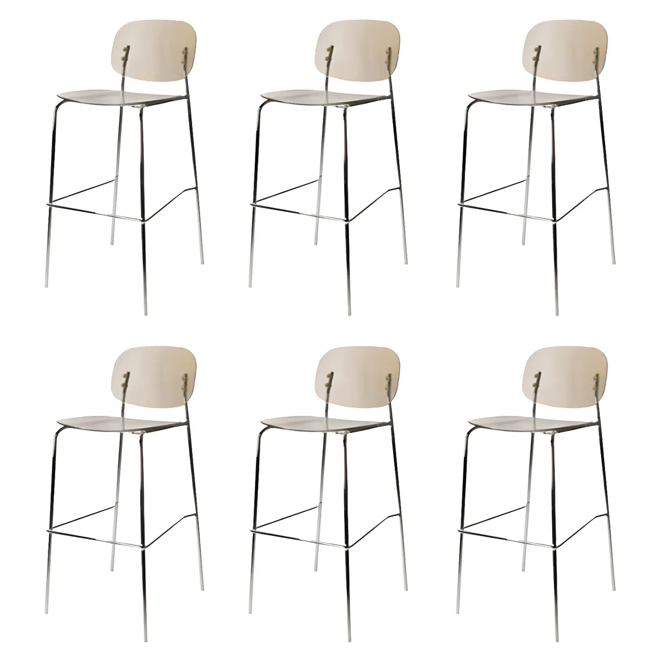 Scandinavian Square Seat Counter Height Acrylic Bar Stools