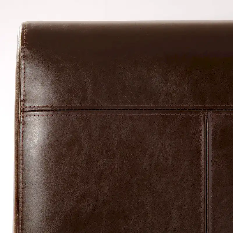 T-stitch Chocolate Brown Bonded Leather Dining Chair (Set of 4) by