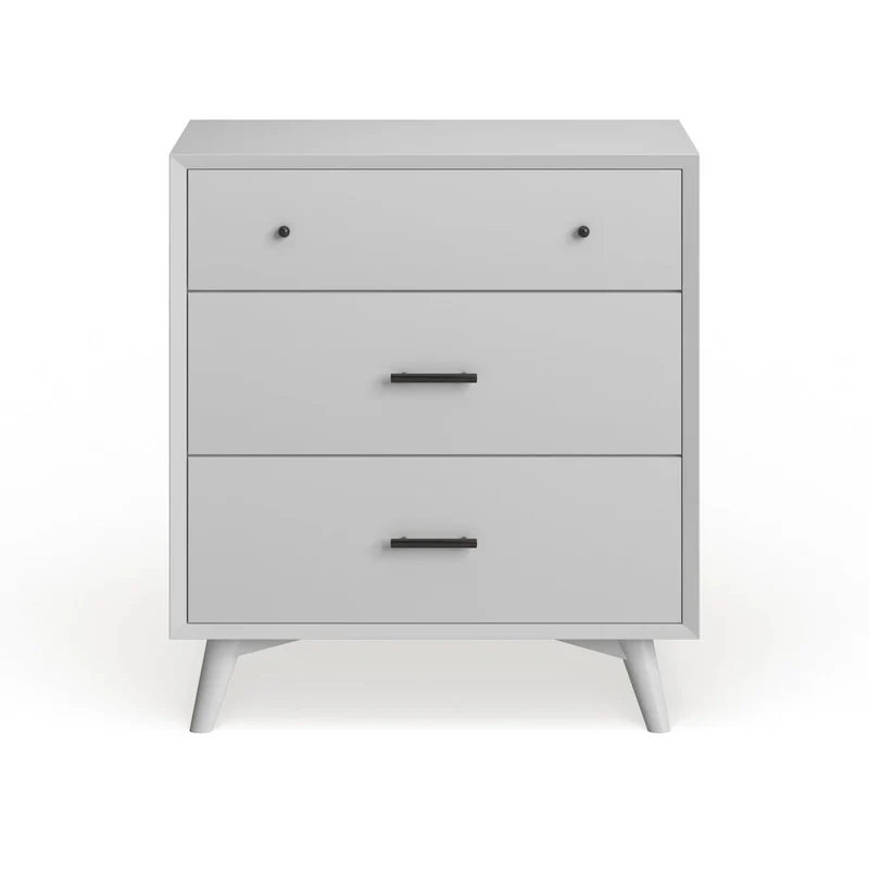 Acorn / White Mid-Century Modern 3-Drawer Small Chest – Single