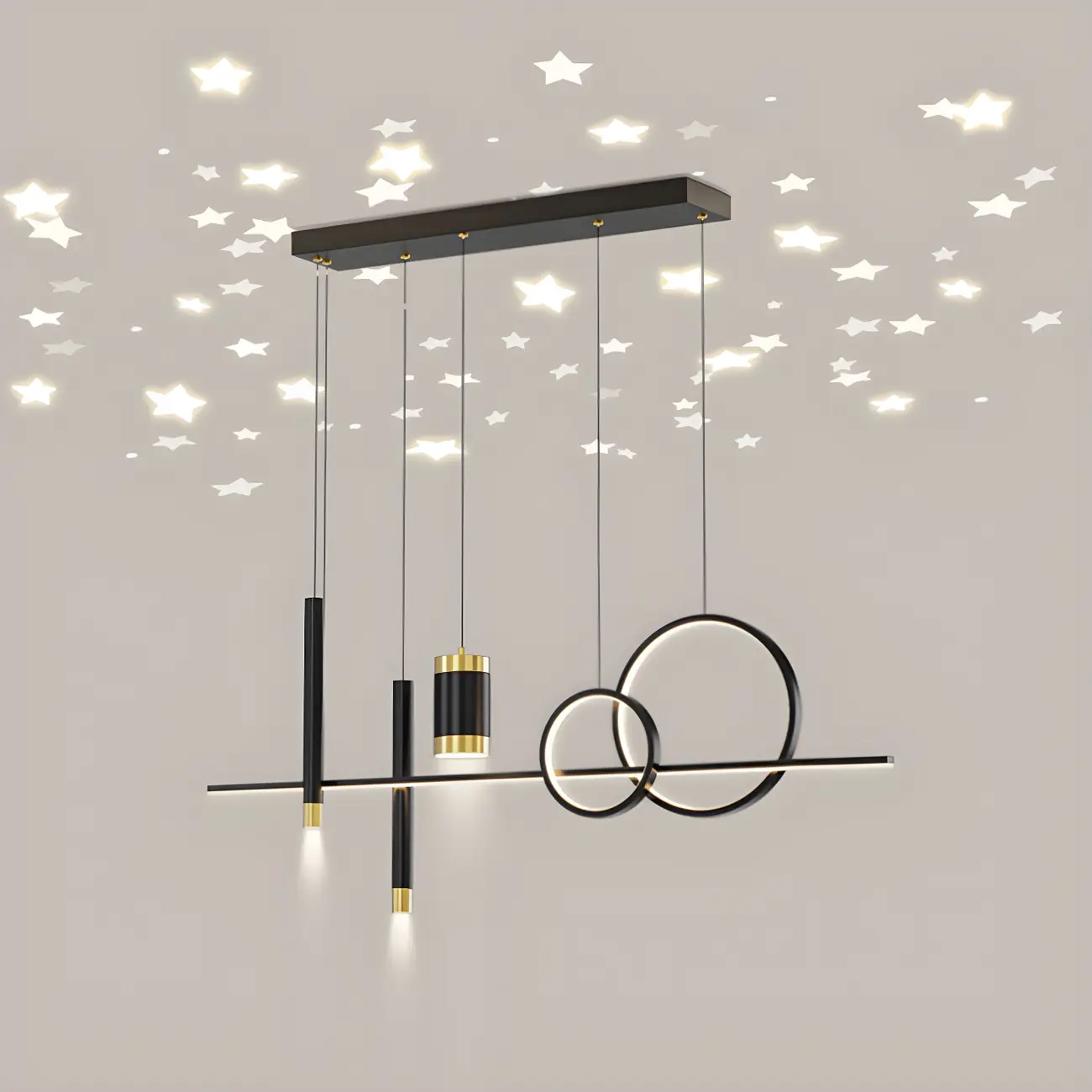 Trendy Modern Metal Cylinder Multi-Light Pendant