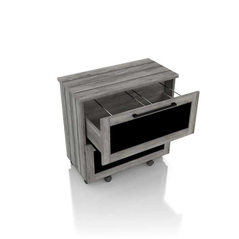 DH BASIC Rustic Grey 2-Drawer File Cabinet by Denhour