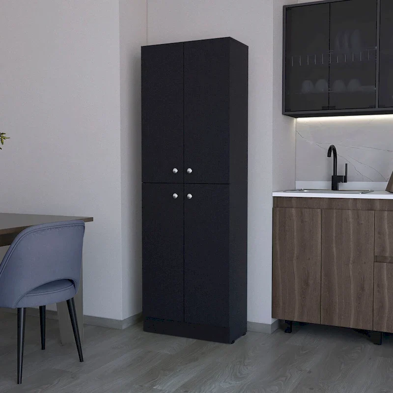 4-Door, 5-Hidden-Compartment Storage Cabinet — No Data Available