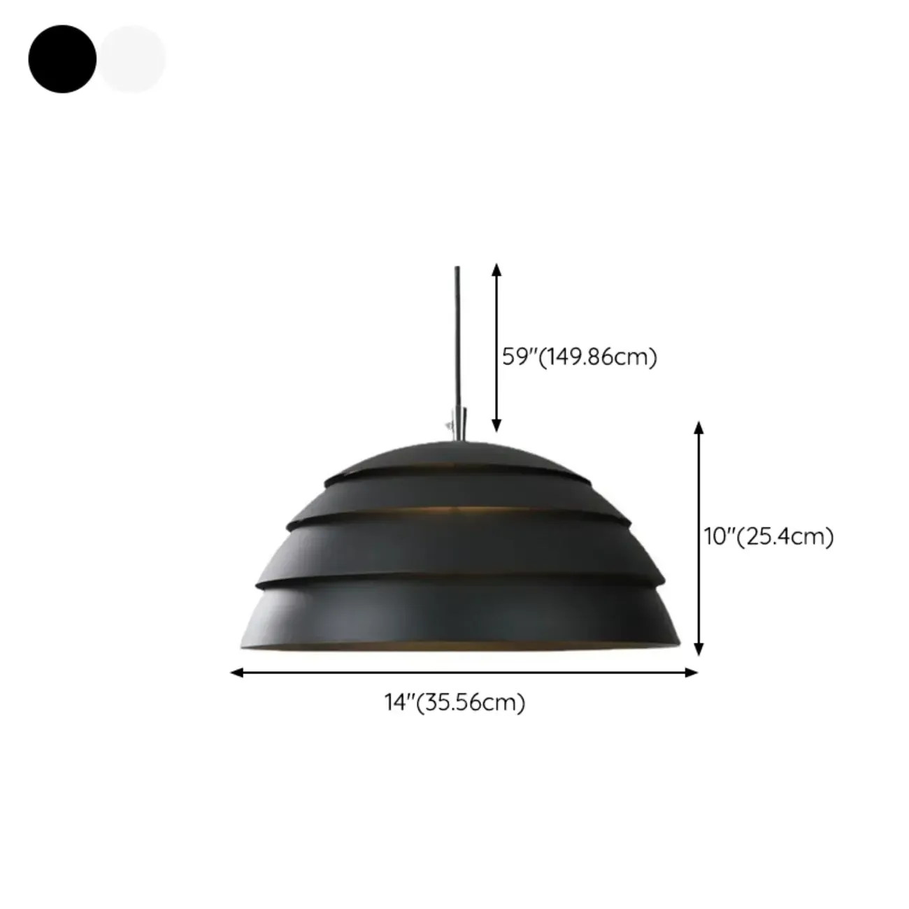 White Layered Iron Dome Kitchen Pendant Light