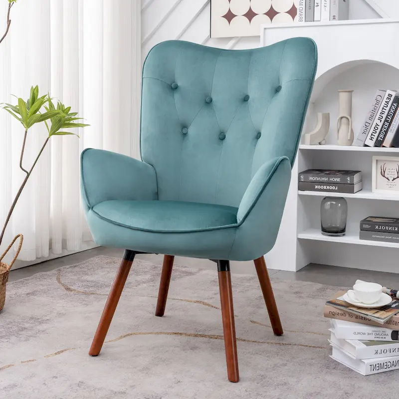 Kreedence 26.38 W Microfiber Flared Arm Accent Chair