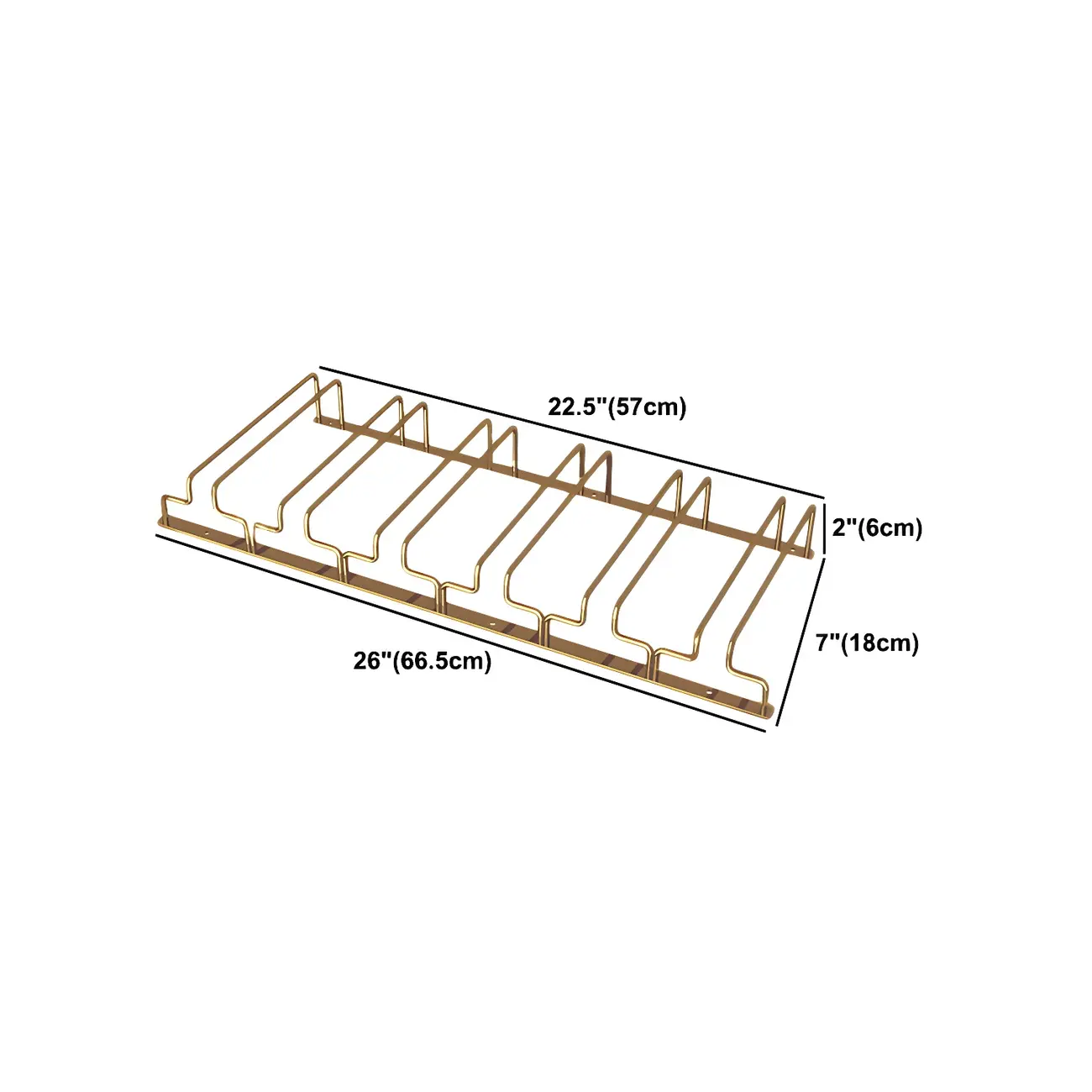 Gold Rectangular Hanging Metal Wine Glass Rack