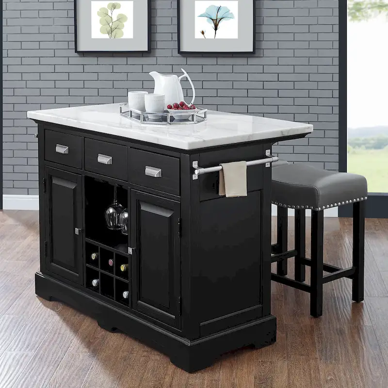 Ariana Kitchen Island 3-Piece Set