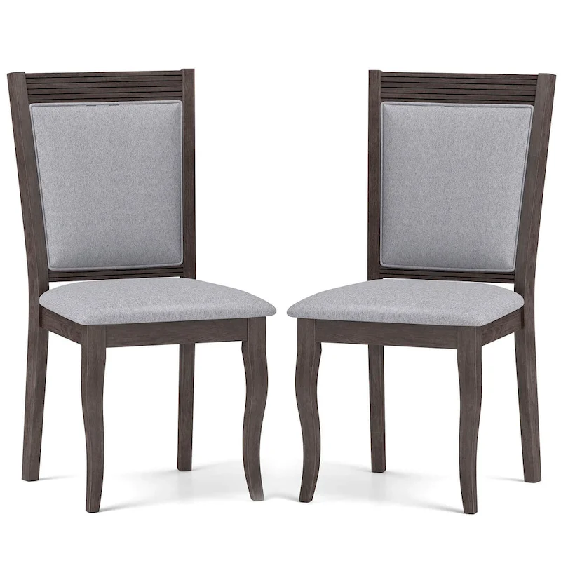 Costway Wood Dining Chairs Set of 2/4 with Rubber Wood Frame Padded