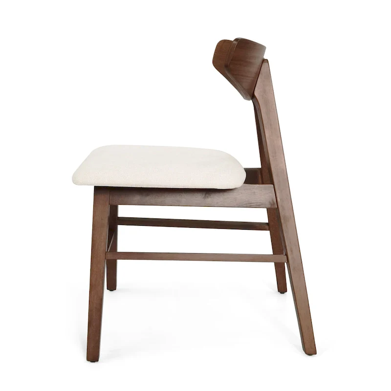 Fabric rubberwood dining chair